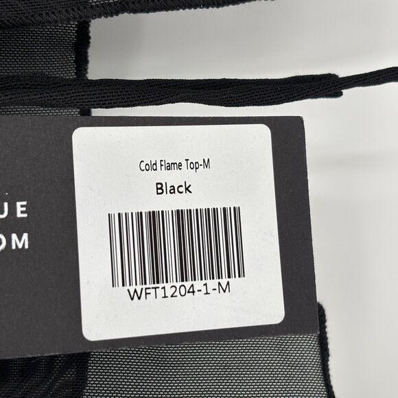 White Fox Boutique Cold Flame Top Medium Black Tie Front Lace Elastic Straps NWT - Picture 5 of 10